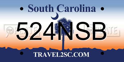 524NSB South Carolina License Plate