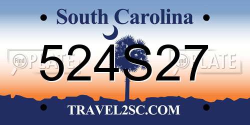 524S27 South Carolina License Plate