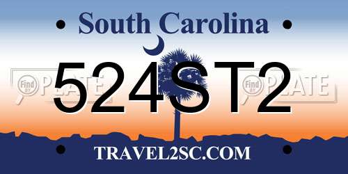 524ST2 South Carolina License Plate