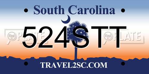 524STT South Carolina License Plate