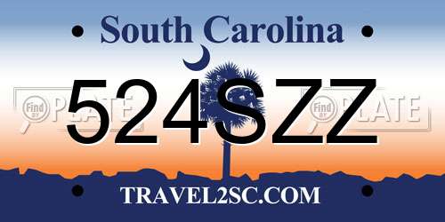 524SZZ South Carolina License Plate