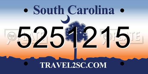 5251215 South Carolina License Plate