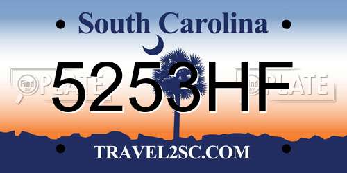 5253HF South Carolina License Plate