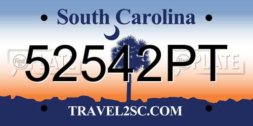 52542PT South Carolina License Plate