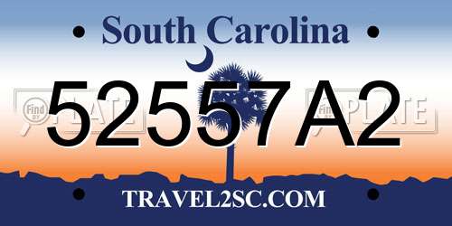 52557A2 South Carolina License Plate