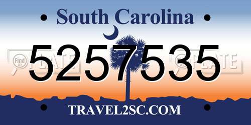 5257535 South Carolina License Plate