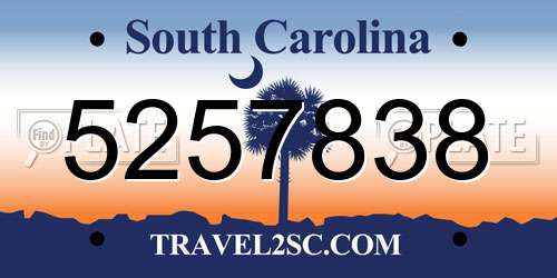 5257838 South Carolina License Plate