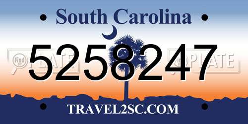 5258247 South Carolina License Plate