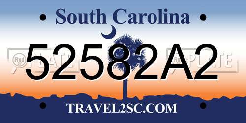 52582A2 South Carolina License Plate