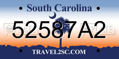 52587A2 South Carolina License Plate