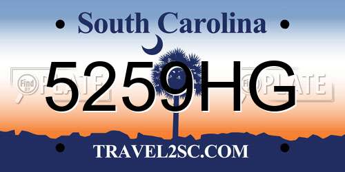 5259HG South Carolina License Plate