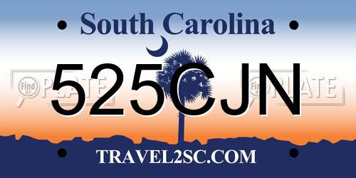 525CJN South Carolina License Plate