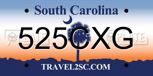 525CXG South Carolina License Plate