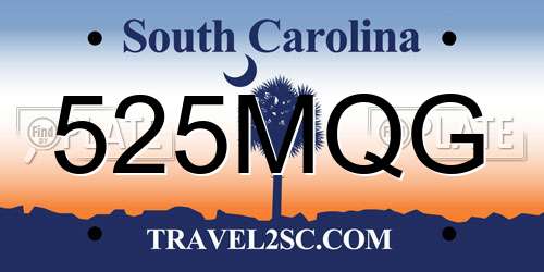 525MQG South Carolina License Plate