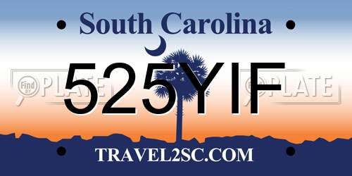 525YIF South Carolina License Plate
