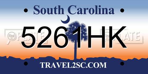 5261HK South Carolina License Plate