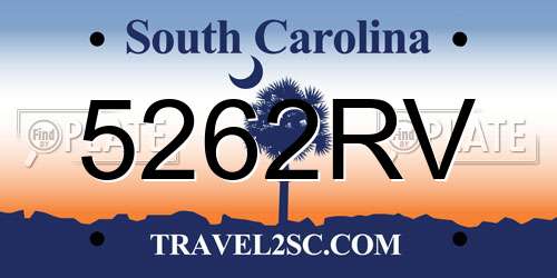 5262RV South Carolina License Plate