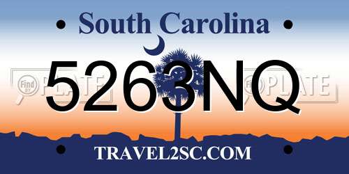 5263NQ South Carolina License Plate