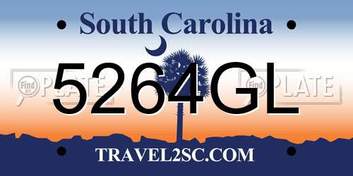 5264GL South Carolina License Plate