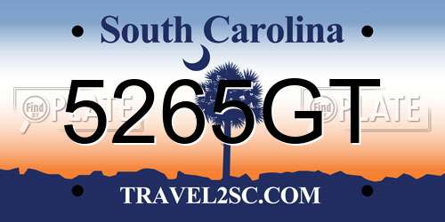5265GT South Carolina License Plate