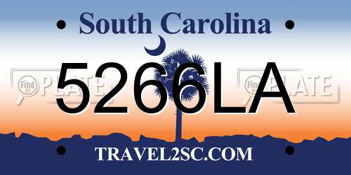 5266LA South Carolina License Plate