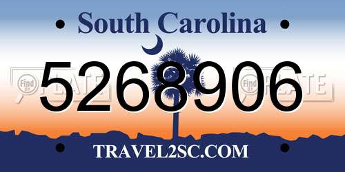 5268906 South Carolina License Plate