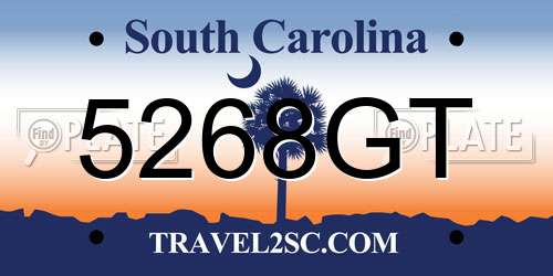 5268GT South Carolina License Plate