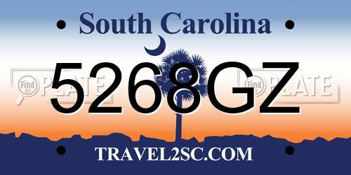 5268GZ South Carolina License Plate