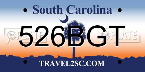 526BGT South Carolina License Plate