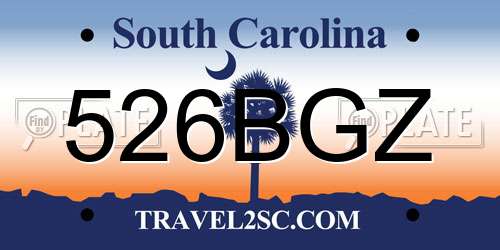 526BGZ South Carolina License Plate