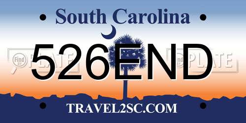 526END South Carolina License Plate