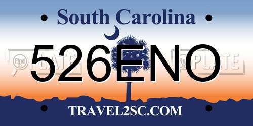 526ENO South Carolina License Plate