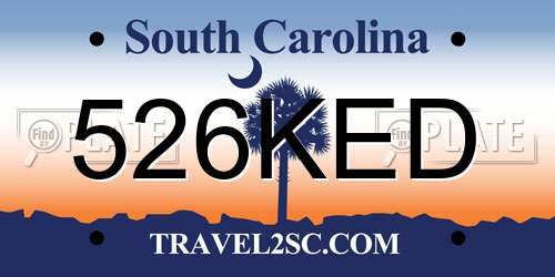 526KED South Carolina License Plate