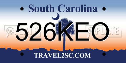 526KEO South Carolina License Plate