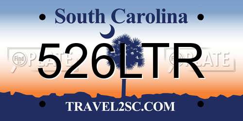 526LTR South Carolina License Plate