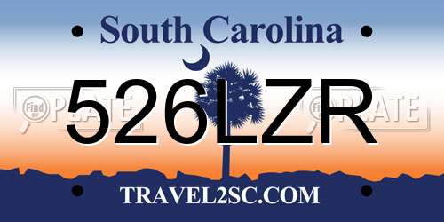 526LZR South Carolina License Plate