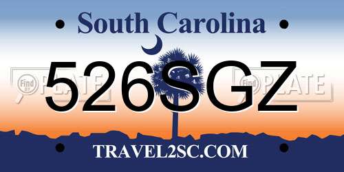 526SGZ South Carolina License Plate