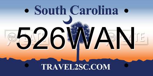 526WAN South Carolina License Plate