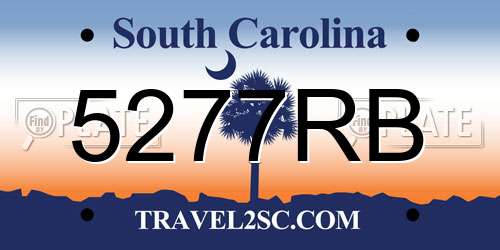 5277RB South Carolina License Plate