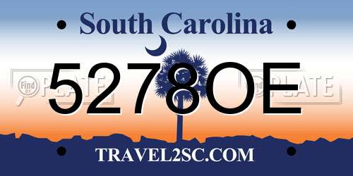 5278OE South Carolina License Plate