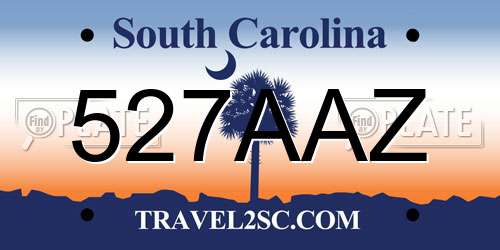 527AAZ South Carolina License Plate