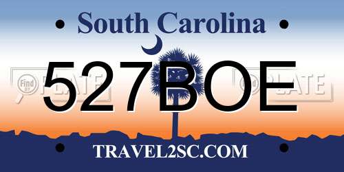 527BOE South Carolina License Plate