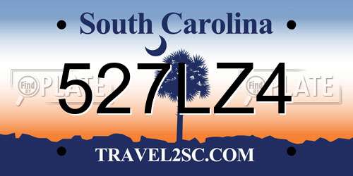 527LZ4 South Carolina License Plate