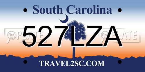 527LZA South Carolina License Plate