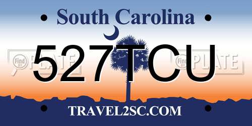 527TCU South Carolina License Plate