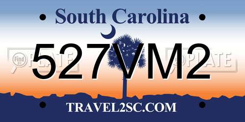 527VM2 South Carolina License Plate