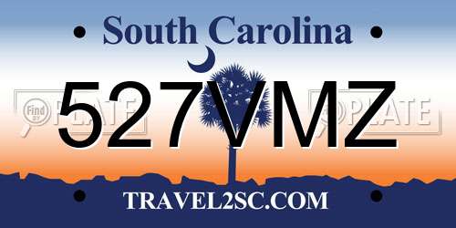 527VMZ South Carolina License Plate