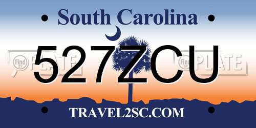 527ZCU South Carolina License Plate
