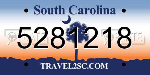 5281218 South Carolina License Plate