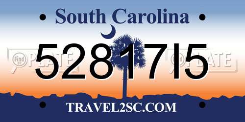 52817I5 South Carolina License Plate